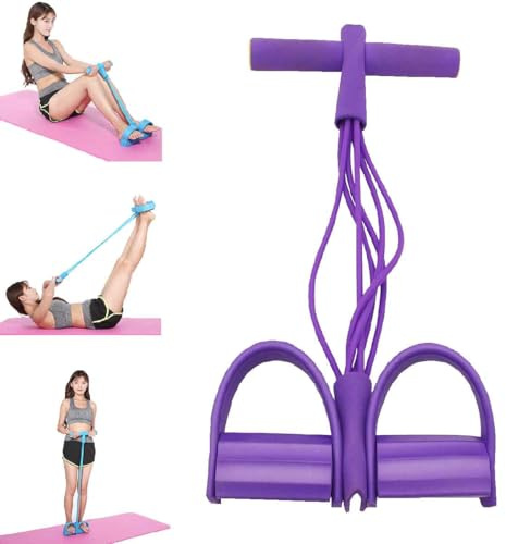 Corde de Tension Multifonction,6 Tubes élastiques pour pédale de Yoga,Corde de Tension en Latex Naturel,équipement de Fitness,pour Abdominaux,Taille,Bras,Jambes étirement Formation Minceur (Violet)