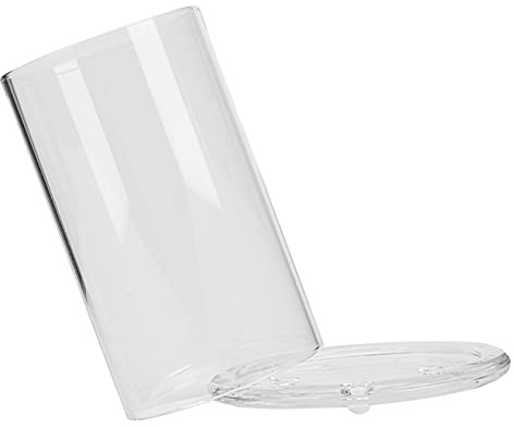 SOLUSTRE Couvercle de Bougie Transparent Verre avec Socle Protection Vent pour Décoration Intérieure Salon Chambre Bureau Accessoire Maison Élégant et
