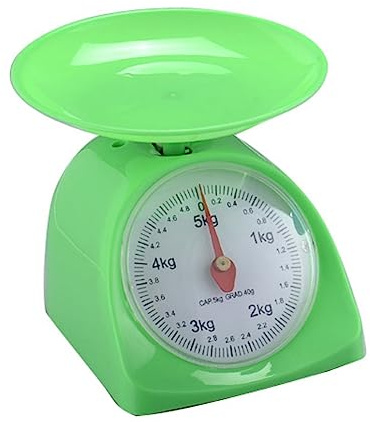OZBMA Balance de Cuisine Ronde rétro Simple et créative de 5 kg, ustensiles de précision pour Aliments, Balance Facile à Utiliser (Couleur : Vert) (Vert)