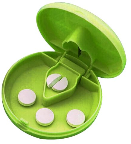 Cortador de pastillas de viaje - Divisor de tableta de viaje con | cuchillas de acero inoxidable - Dispensador portátil de pastillas con muesca para tabletas, suplementos y medicamentos