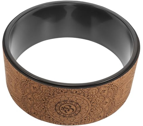 ifundom PU Soft Cork Yoga Wheel Yogaroller Rücken Dehnen Flexibilität Verbesserung für Zuhause Fitnessstudio und Reisen Leicht Tragbar Belastbar Geschenk für Frauen und Yogafans