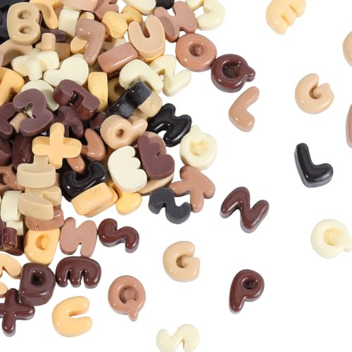 SUNNYCLUE 1 scatola Da 100 pezzi di Cabochon con Lettere In Resina Ciondoli con Lettere Retro Piatto Lettere Maiuscole Casuali Dells'Alfabeto Dalla A Alla Z Iniziali Morbidi e Opachi Ciondoli Cabochon