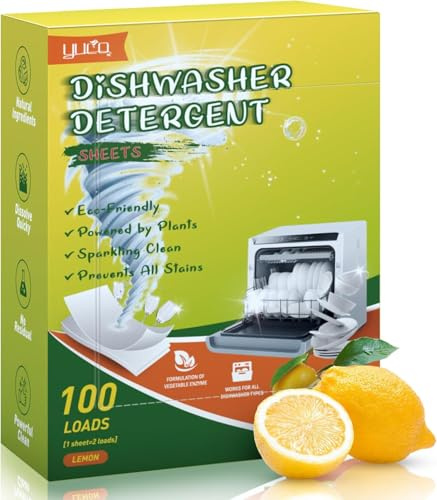 LAVABREZZA ekologisk diskmaskin rengöringstabletter citrondoft, 100 tvättlaster, vegetabiliska ingredienser, fläckförebyggande formel, lämplig för alla typer av diskmaskiner