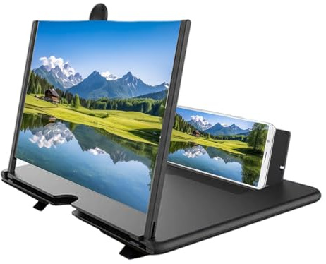 Dmuzsoih Ingranditore di schermo per telefoni cellulari, ingranditore HD 3D per desktop - ingranditore display smartphone, per bambini e anziani per guardare video, per serate cinema,