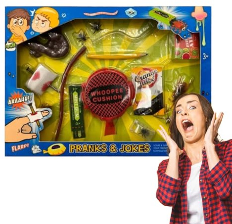 Prank Toys Box - Divertido Kit de bromas con Almohadilla para Pedos, Juguete para niños, Adolescentes y Adultos, de Trucos Divertida para Fiestas, cumpleaños, Ocio, Uso Diario, hogar, bromas