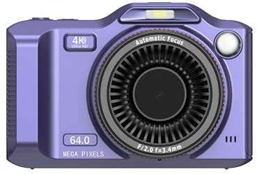 Gettimore Digitale 4K con doppia fotocamera anteriore e posteriore, display HD da 28 pollici, zoom 18x e foto e video WiFi
