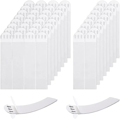 48 tiras para colgar marcos de fotos de pared: calcomanías adhesivas resistentes para fijación de marco, sin daños, sin clavos, tiras para colgar fotos, espejos y decoración de pared (blanco)