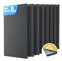 8 Pack Large Acoustic Panels Sound Absorbing with Self-Adhesive, 47.2”*23.6”*0.36” High Density Sound Proof Foam Panels for Walls, 3D Vertical Soundproof Wall Panels for Home Studio Office Decor-Black