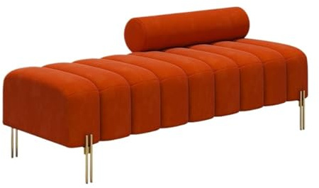 ZxbingUK-2025 End of Bed Wooden Upholstered Sofa Stool Suitable for Living Room Bedroom Walk-in Closet Height-adjustable Bed end(XS)