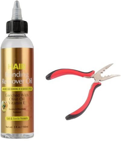 Tape Extensions Löser 150ml Inklusive 3-Loch-Haarverlängerungsklemme Sanfte und Sichere Formel Reich an Olivenöl, Vitamin E Bondinglöser Geeignet für Echthaarverlängerungen