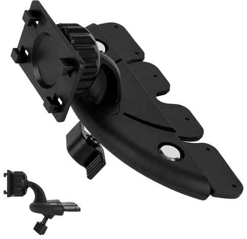 Fukaisu Soporte Ranura CD para Carplay Pantalla 360° Giratorio | Antivibración Soporte CD con Estabilización Triangular Accesorios Coche para Carplay Pantalla/GPS/Dashcam