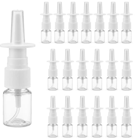 Truvofitix 20Pack 5ml Spray Bottles, Nasal Spray Bottles, Refillable Fine Mist Spray Bottles, Portable Compact Sprayer for Travel Outdoor, Refillable Spray Bottle for Perfume Toner