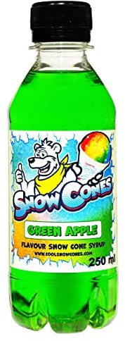 Slush Snow Cone Syrup - Compatible with ALL Slush Puppy Machines 250ml Bottles Pick Your Flavour (Green Tangy Apple)