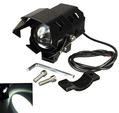1x phare supplémentaire moto U9 LED NO phares antibrouillard yeux d'ange moto phare avant pour vélo 3 mode anti-éblouissement stroboscopique 125w 3000lm ip67 BLANC LIGHT
