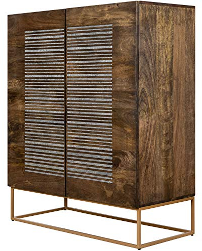 invicta INTERIOR riess-Ambiente.de Massives Highboard Onyx 120cm Mangoholz mit Achatstein Besatz Kommode Sideboard Wohnzimmerschrank Anrichte