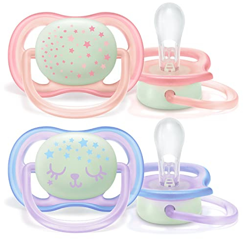 Philips Avent SCF376/12, Set mit 2 Schnullern Ultra Air, 0-6 Monate