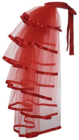 GRACEART Victorian Steampunk Nero Trambusto tutù in Pizzo Cintura Sottogonna (Rosso)