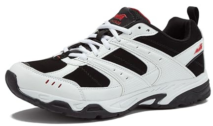 Avia Avi-Verge Mens Sneakers - Cross Trainer Mens Tennis Shoes, Pickleball or Walking Shoes for Men, White/Black/Red, 11 Medium