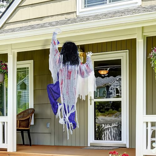 119cm Halloween-Kletterzombie-Dekoration mit Blutflecken, Halloween-Hängedekorationen, gruselige für die Spukhaus-Dekoration