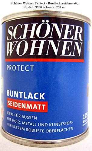 Protect Buntlack 125 ml, Fb.-Nr.: 9900 schwarz seidenmatt, Alkydharzlack SW
