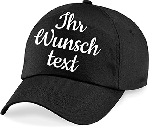 Deitert Kappe, Basecap individuell bestickbar mit Namen oder Wunschtext | über 20 Farben zur Auswahl Schwarz