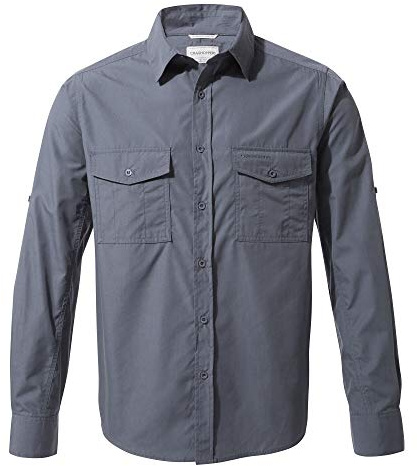 Craghoppers Herren Kiwi-Langarmshirt Für Wander-Shirt, Ombre Blue, S EU