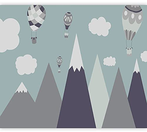 murando - Vlies Fototapete für Kinder 350x256 cm Foto Tapete Schlafzimmer Kinderzimmer Moderne Vliestapete XXL Wandtapete Motivtapeten Bildtapete Wand Dekoration – Gebirge Ballon e-A-0135-a-a