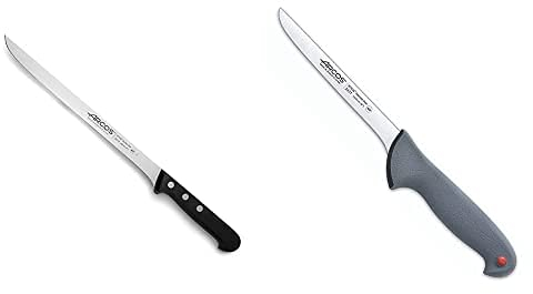 Arcos Serie Universal, Cuchillo Jamonero, Hoja de Acero Inoxidable Nitrum 240 mm + Serie Colour Prof, Cuchillo Deshuesador, Hoja de Acero Inoxidable