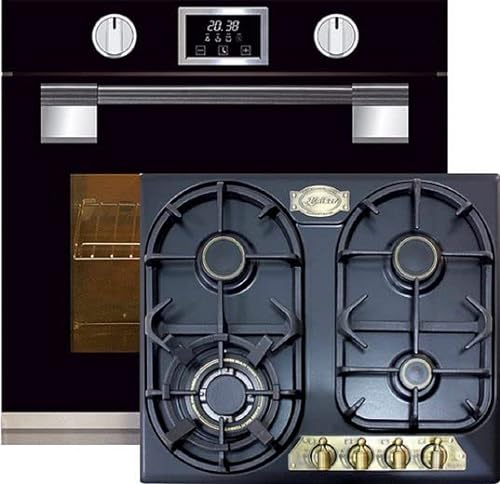 Kaiser Set de cuisinières à gaz EH 6338 S + KG 6325 Em, four, système SoftCLOSE, 11 fonctions, sonde de température + cuisinière à gaz, encastrable rétro, 60 cm, empire