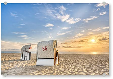 artboxONE Acrylglasbild 60x40 cm Natur Strandkörbe an der Ostsee - Bild ahlbeck entspannung erholung