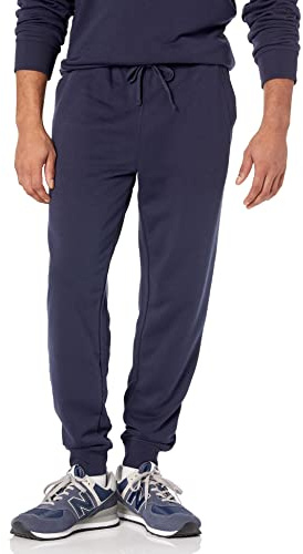 Amazon Essentials lättvikts franska terry-joggingbyxor (finns i stora och långa), marinblå, Large