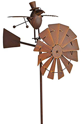 Girouette éolienne Moulin Jardin Birdy 42x58x150cm