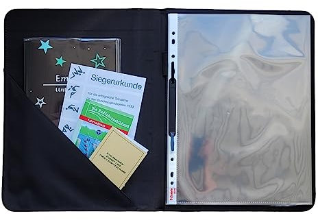 CreaDesign Customize A4 Zeugnismappe für Kinder 26,7x32,7x1 cm, Sichtbuch mit 10 Klarsichthüllen, erweiterbar auf bis zu 20 Taschen, Bär Indianer design, Dokumentenmappe für Schüler