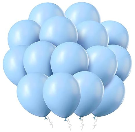 Ainiv 60pz Palloncini Blu Macaron Palloncini Azzurri Pastello Palloncini Celeste Pastello Palloncino Festa 30cm Nascita Bimbo Compleanno Battesimo Baby Shower Compleanno Festa, Taglia unica