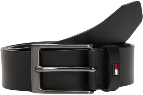 Tommy Hilfiger Herren Gürtel Layton 3,5 cm aus Leder, Schwarz (Black), 80 cm