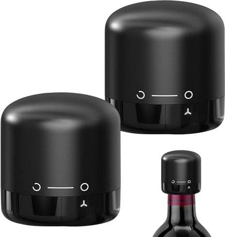 Weinflaschenverschluss, 2 Stück Silikon-Flaschenverschluss, wiederverwendbar, versiegelt, auslaufsicher, einfach zu bedienen, für Champagner und Wein, Geschenk für Weinliebhaber