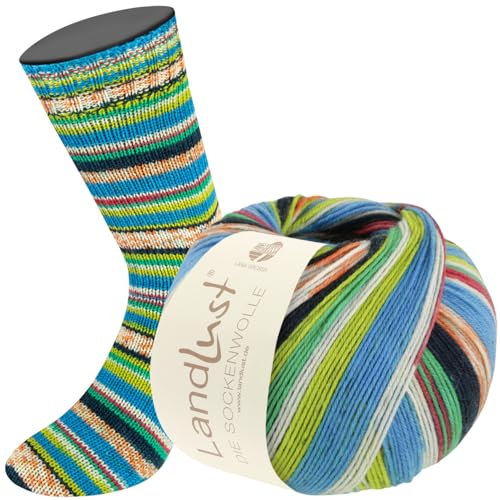 LANA GROSSA Landlust die Sockenwolle | Garn aus Merinowolle in verschiedenen Farben | Handstrickgarn aus 80% Schurwolle (Merino) & 20% Polyamid | 100g Wolle zum Stricken & Häkeln | 420m Garn FB314