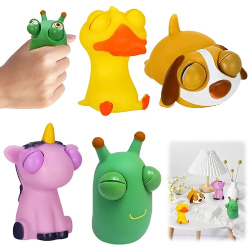 DOWNDRIFT Squeeze Spielzeug 4 Stück Anti Stress Spielzeug Stressball Kinder Stress Squeeze Toy,Squeeze Ball,Squeeze Spielzeug Stressball Kinder Stressbälle Tiere Stress Squeeze Spielzeug Erwachsene