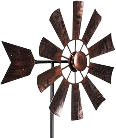 XJKLBYQ Moulin à Vent pour la Cour, filateurs de Vent de Jardin, Sculptures de Vent en métal