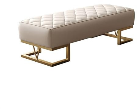 Ende der Bettbank Schuhbank for den Eingangsbereich, Umkleidekabine, Fußbank, Sofabank aus PU-Leder, Schlafzimmer-Nachtbank Innenbank für Wohnzimmer/Schlafzimmer/Bettende ( Color : White , Size : 160*