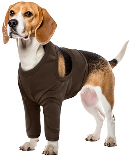 Ellenbogenbandage für Große Hunde, Bandage Hund Vorderbein Dog Recovery Sleeve Op Body Hund nach der Operation(Braun, XL)