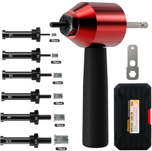 SONNLER Nietenzangen Set, Rapid Nietmutternzange für Bohrmaschine Akkuschrauber, Blindnietmutterzange Adapter für Nietmuttern M3, M4, M5, M6, M8,M10
