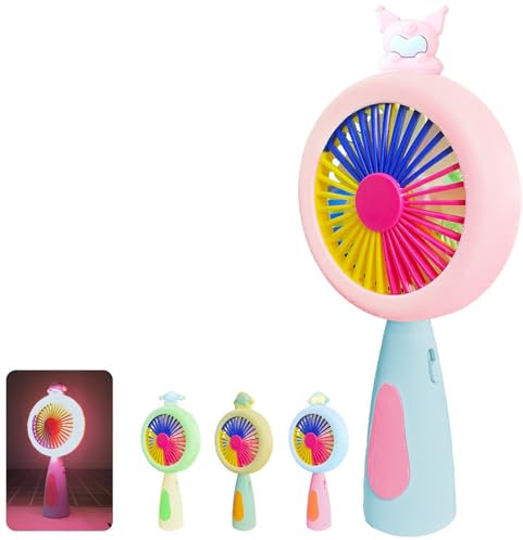 YOUYIKE Luminosi bärbar resefläkt, bärbar batterifläkt, elektrisk mini USB bärbar fläkt, uppladdningsbar elektrisk handfläkt, för hemmakontor, resor utomhus