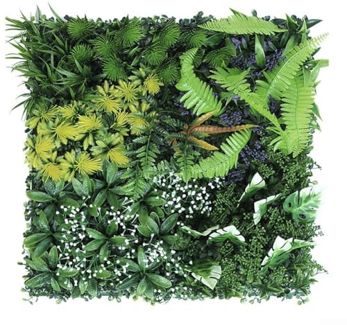 Decoración de pared interior con planta cuadrada de hierba verde artificial, complemento perfecto para cualquier espacio (3)