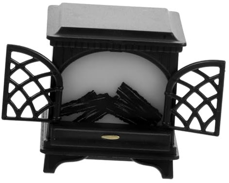 HOOTNEE Cheminée Miniature pour Maison De Poupée Modèle Mini Lumineux Plastique Accessoire Décoratif Réaliste pour Petite Maison Cadeau pour Collection Et Jeux De Miniatures