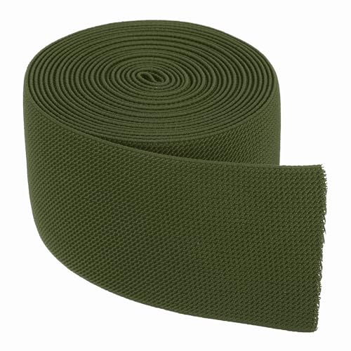 sourcing map Bandas elásticas para coser, 7,5 cm x 4,6 m, color verde oliva, bobina elástica de alta elasticidad para pelucas, cintura, pantalones, proyectos de manualidades