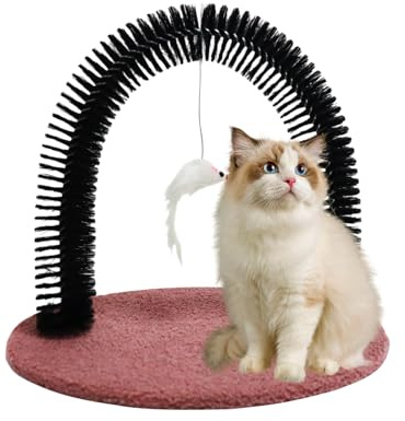 Katzenpflege-Set Für Wohnungskatzen,Bürstenring Mit Massageborsten - Kratzbogen Mit Massageborsten Für Fellpflege & Unterwolleentfernung Bei Katzenbabys & Kleintieren
