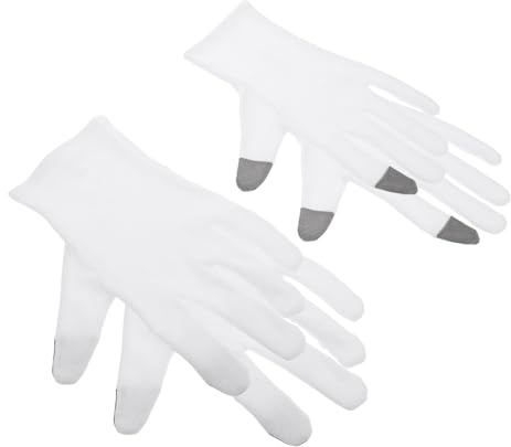 TOPPERFUN Guanti Idratanti Protezione Mani Secche in Cotone per Dormire 2 Paia Guanti Morbidi Spandex Trattamento Pelle per Notte