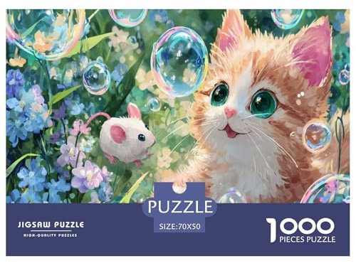 Mouse Puzzles 1000 Piece Challenge Toy for Adults Cat Puzzle Game Family Fun Jigsaws Stress Relief Home Decoration Gift 70x50cm 1000pcs