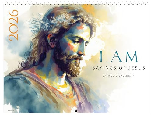 2026 Catholic Wall Calendar - 'I AM - Sayings of Jesus' in English | Made in the USA